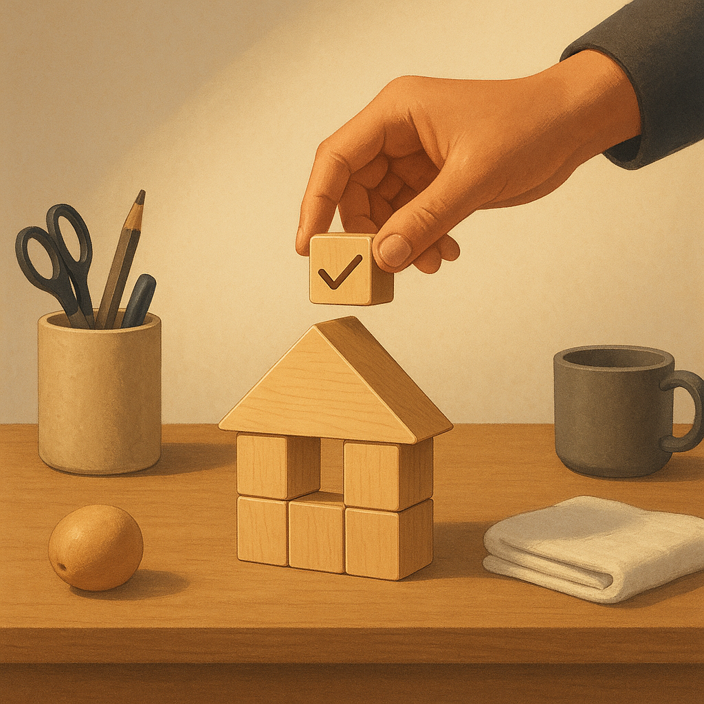Imagem editorial moderna para organizzazione domestica e decisioni di acquisto consapevoli